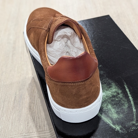 $450 Mens Magnanni "Laska" Suede Slip On Sneakers Cognac US 10.5 - Picture 5 of 9